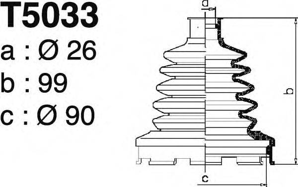 DEPA T5033 Комплект пильника, приводний вал