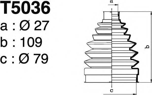DEPA T5036 Комплект пильника, приводний вал