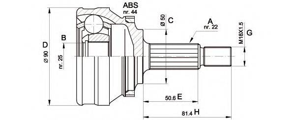 LOBRO 301044 Шарнір, приводний вал