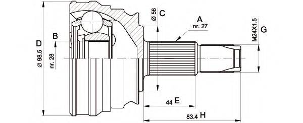GENERAL RICAMBI AR1016 Шарнір, приводний вал