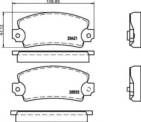 TEXTAR 20421 Комплект гальмівних колодок, дискове гальмо