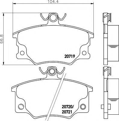 TEXTAR 20720 Комплект гальмівних колодок, дискове гальмо