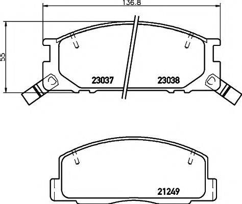 TOYOTA 04465YZZAV Комплект гальмівних колодок, дискове гальмо