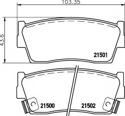 TEXTAR 21501 Комплект гальмівних колодок, дискове гальмо