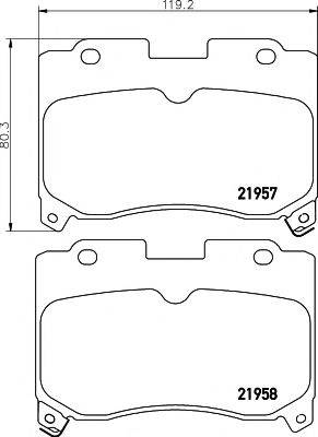 TOYOTA 04465-20100 Комплект гальмівних колодок, дискове гальмо