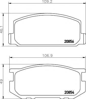 TOYOTA 0446512270 Комплект гальмівних колодок, дискове гальмо