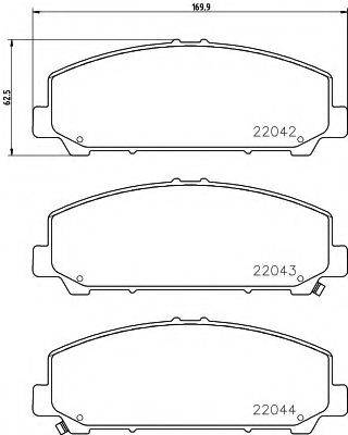 TEXTAR 22042 Комплект гальмівних колодок, дискове гальмо