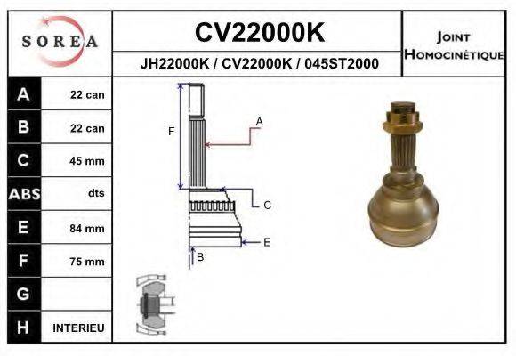 SERA JH22000K Шарнірний комплект, приводний вал