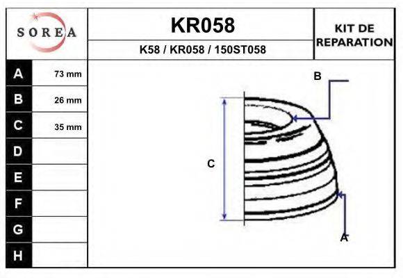 EAI K58 Комплект пильника, приводний вал