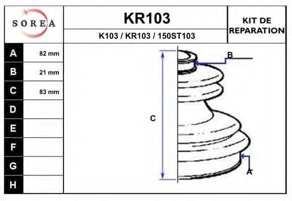 EAI K103 Комплект пильника, приводний вал