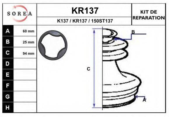 EAI K137 Комплект пильника, приводний вал
