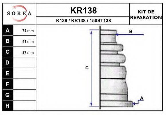 EAI K138 Комплект пильника, приводний вал