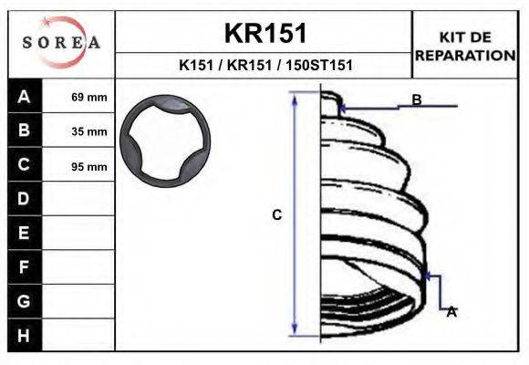 EAI K151 Комплект пильника, приводний вал