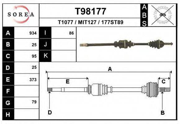 EAI T1077 Приводний вал