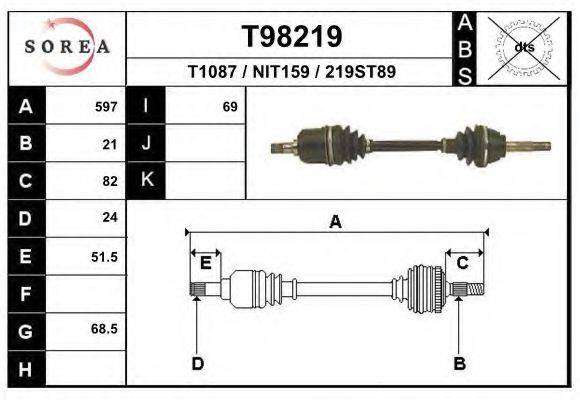 EAI T1087 Приводний вал