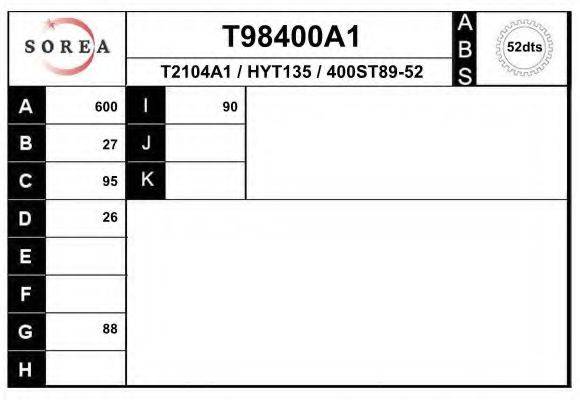 HYUNDAI 4950126860 Шарнірний комплект, приводний вал