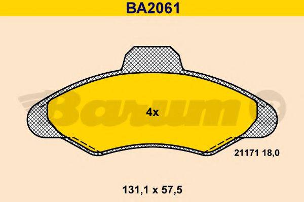 BARUM 21171 Комплект гальмівних колодок, дискове гальмо