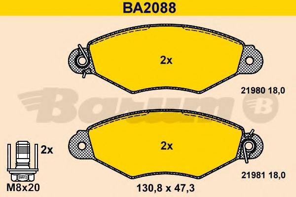 BARUM 21981 Комплект гальмівних колодок, дискове гальмо