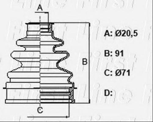 MAZDA FG05-22-540 Комплект пильника, приводний вал
