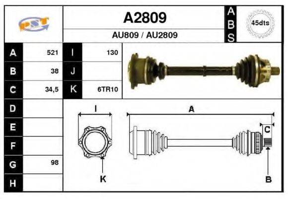 AUDI 4D0407272AF Приводний вал