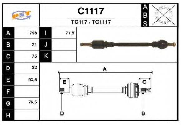 SNRA TC1117 Приводний вал