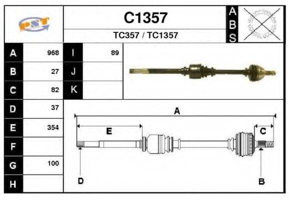 SNRA TC357 Приводний вал