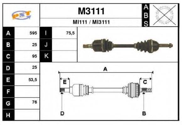 SNRA MI111 Приводний вал