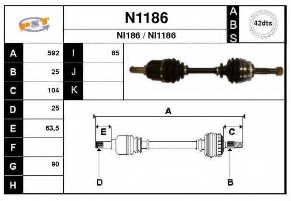 SNRA 101862 Приводний вал