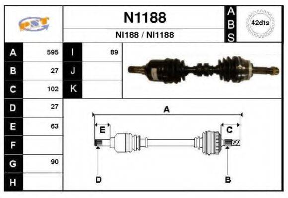 SNRA 102055 Приводний вал