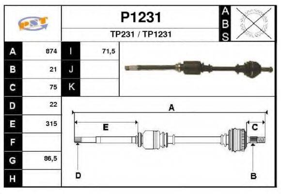 SNRA TP231 Приводний вал