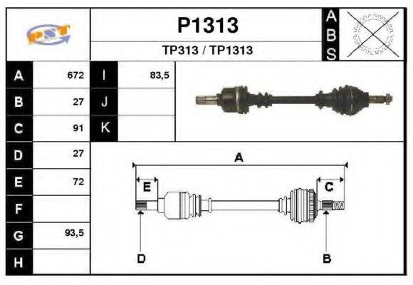 SNRA TP313 Приводний вал