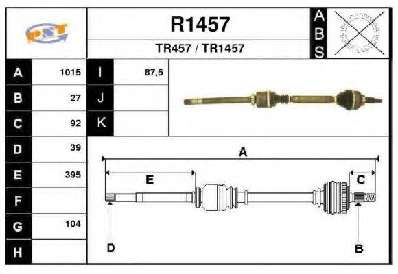 SNRA TR457 Приводний вал