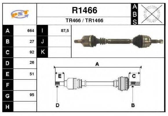 SNRA TR466 Приводний вал