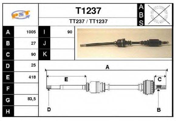 SNRA T1237 Приводний вал
