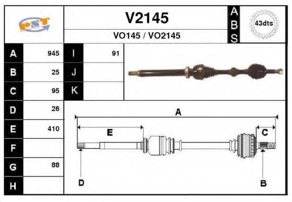 SNRA VO2145 Приводний вал