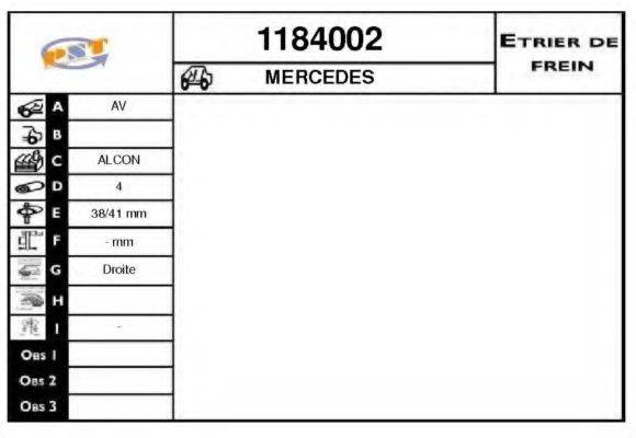 SNRA 1184002 Гальмівний супорт