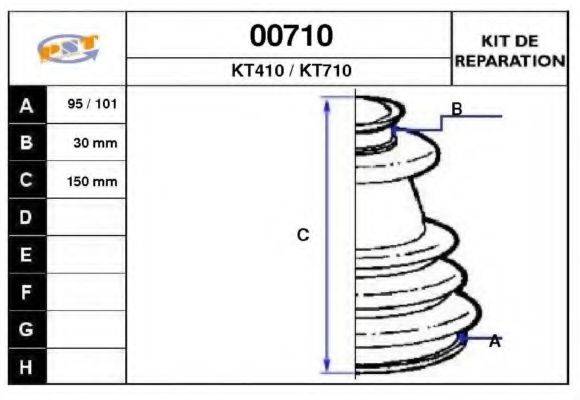 SNRA 00710 Комплект пильника, приводний вал