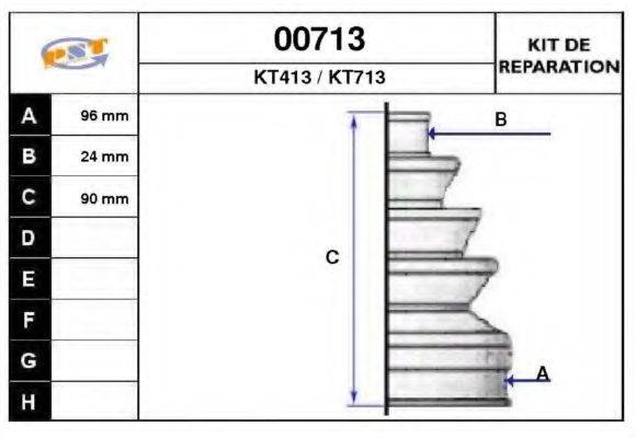 SNRA 00713 Комплект пильника, приводний вал