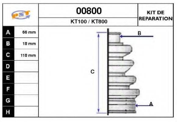 SNRA KT100 Комплект пильника, приводний вал