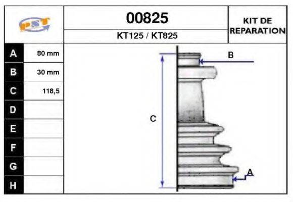 SNRA KT125 Комплект пильника, приводний вал
