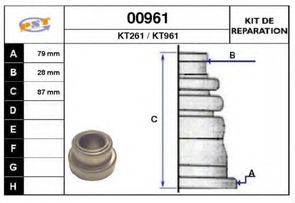 SNRA 00961 Комплект пильника, приводний вал