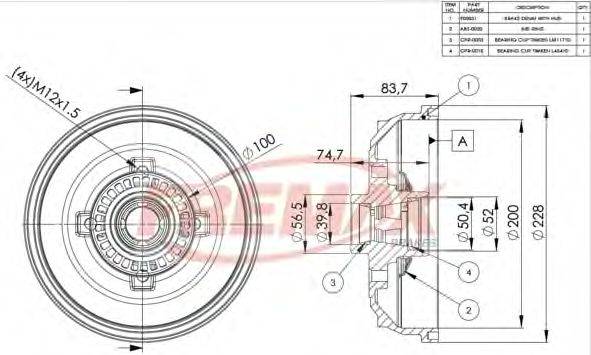 KAWE 40103 Гальмівний барабан