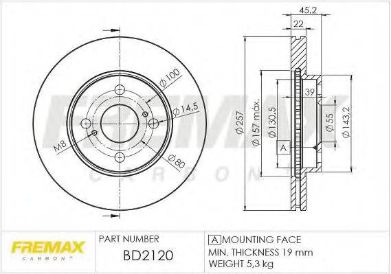 FREMAX BD2120 гальмівний диск