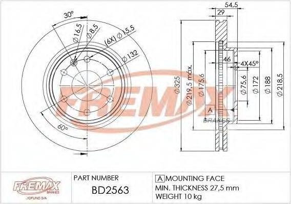 GMC 25853001 гальмівний диск