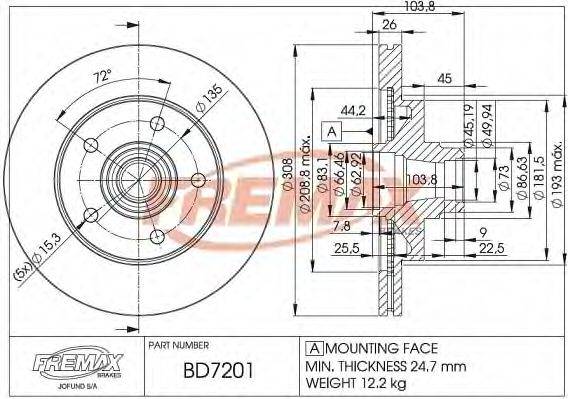 FORD YL3Z 1102 AA гальмівний диск