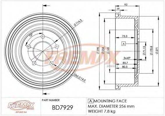 FORD F07Z1126A Гальмівний барабан