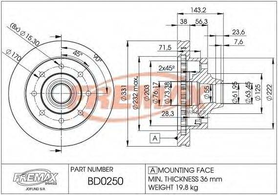 FORD XC351102EA гальмівний диск