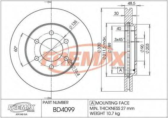 FORD 2L1Z 1125 AA гальмівний диск