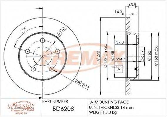 CHEVROLET 22705356 гальмівний диск