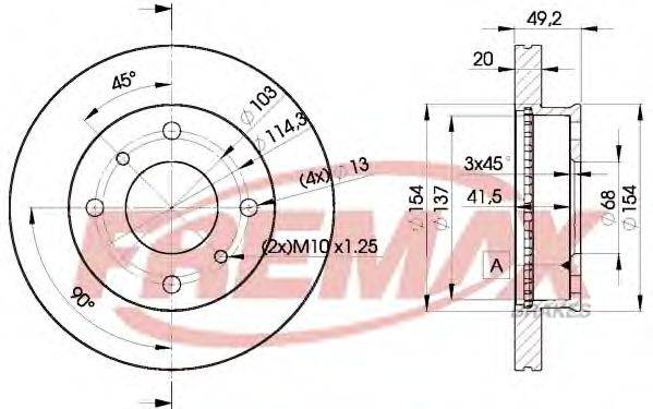 KAWE 37687 гальмівний диск